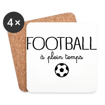 Football à plein temps - Dessous de verre (lot de 4) - blanc - Devant