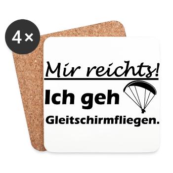 Gleitschirmfliegen Geschenk - Untersetzer (4er-Set) - Weiß - Vorne