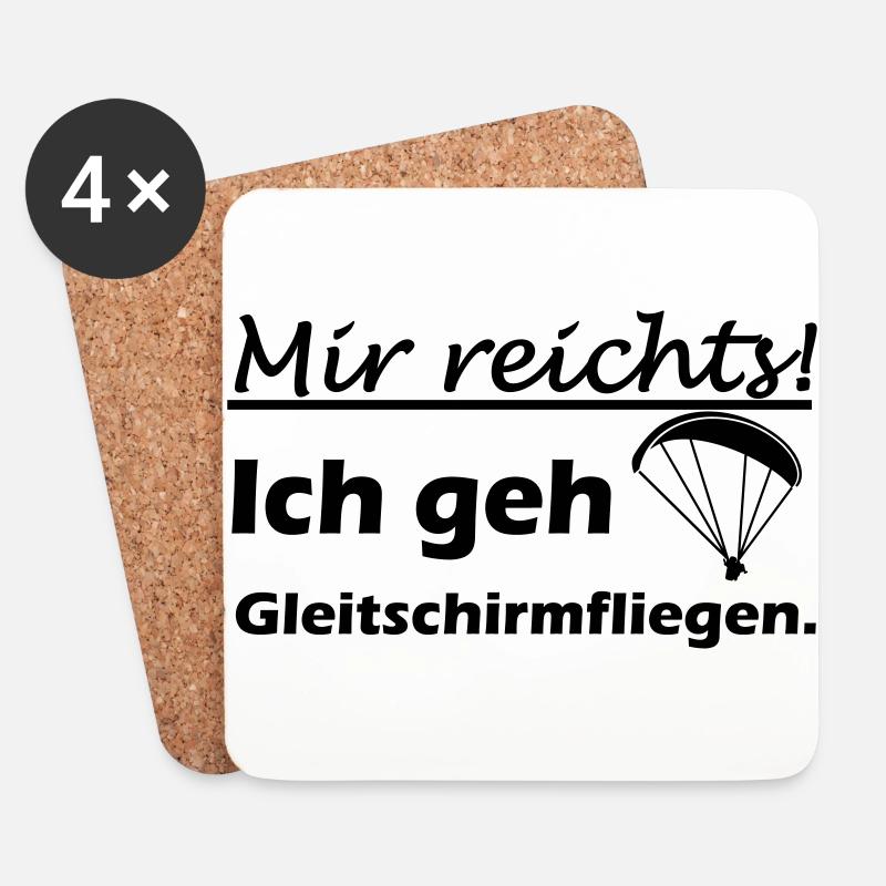 Gleitschirmfliegen Geschenk - Untersetzer (4er-Set) - Weiß