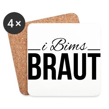 i bims braut - Untersetzer (4er-Set) - Weiß - Vorne