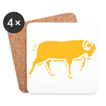 A Running Ram - Coasters (set of 4) - white - Front