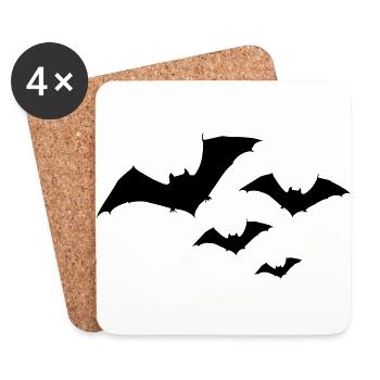 Halloween bat swarm 1c - Coasters (set of 4) - white - Front