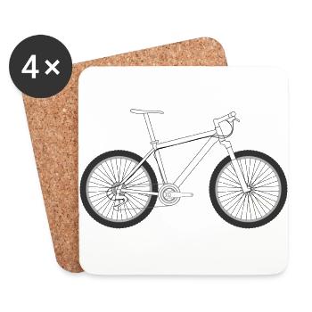 bicycle mountain bike cyclist mountain bike - Coasters (set of 4) - white - Front