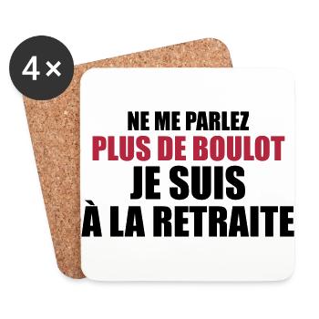 Je suis à la retraite - Dessous de verre (lot de 4) - blanc - Devant