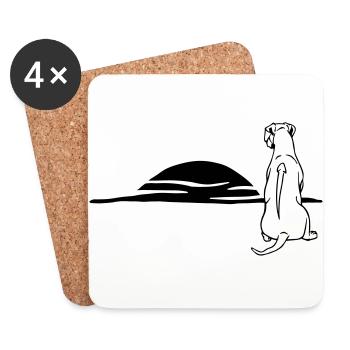Rhodesian Ridgeback - Dessous de verre (lot de 4) - blanc - Devant