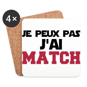 je peux pas j'ai match - Dessous de verre (lot de 4) - blanc - Devant