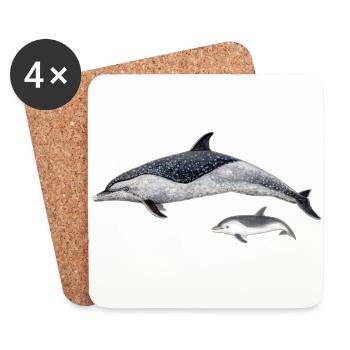 Spotted dolphin - Coasters (set of 4) - white - Front