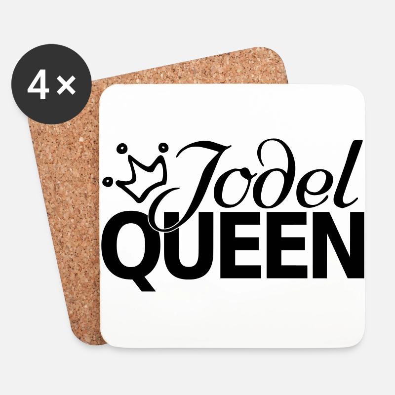 Queen Jodel Jodler Lustiger witziger Spruch - Untersetzer (4er-Set) - Weiß