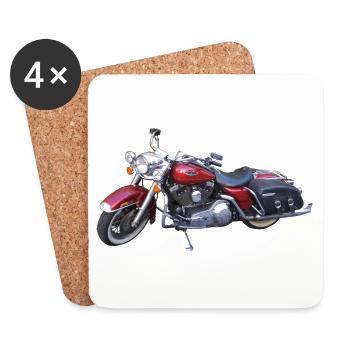 moto - Dessous de verre (lot de 4) - blanc - Devant