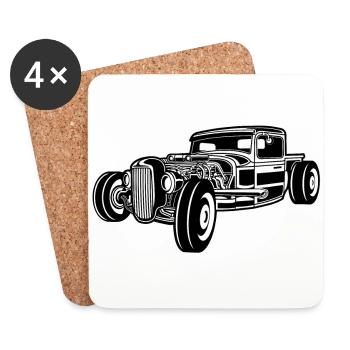 Hot Rod / Rad Rod 06_schwarz - Coasters (set of 4) - white - Front