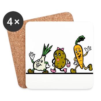 vegetables - Coasters (set of 4) - white - Front
