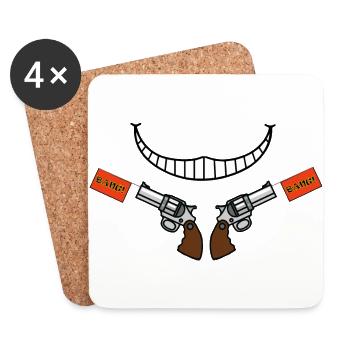 Smile gun - Dessous de verre (lot de 4) - blanc - Devant
