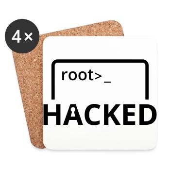 Hacked Hacker Informatiker Computer Programmierer - Untersetzer (4er-Set) - Weiß - Vorne