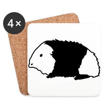 guinea pig - Coasters (set of 4) - white - Front