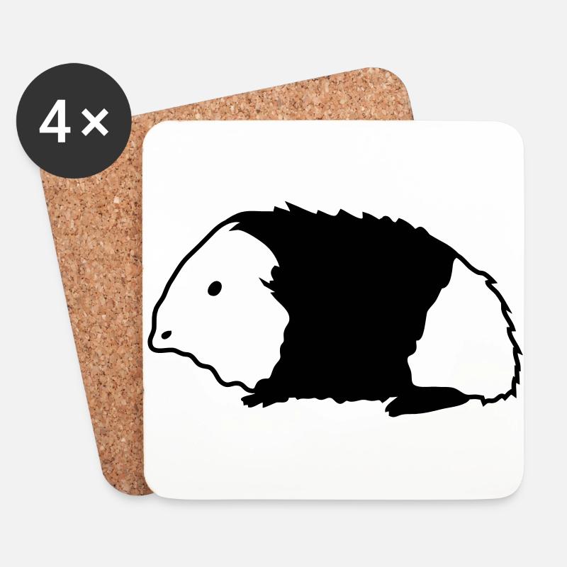Meerschweinchen - Untersetzer (4er-Set) - Weiß