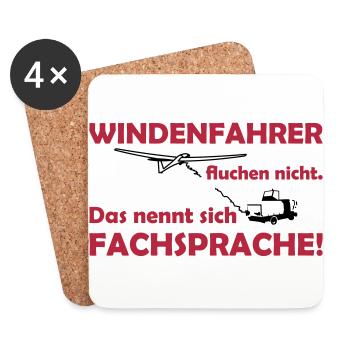windenfahrer fluchen nicht segelflieger - Untersetzer (4er-Set) - Weiß - Vorne