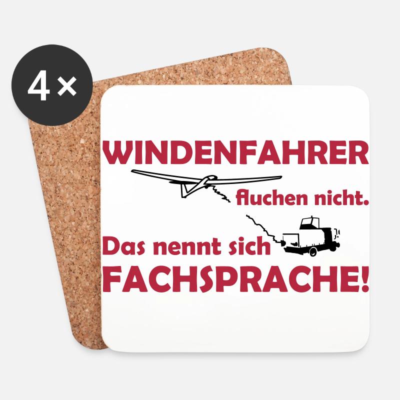 windenfahrer fluchen nicht segelflieger - Untersetzer (4er-Set) - Weiß