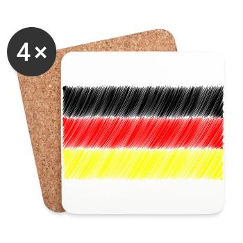 Deutschlandfahne Deutschlandflagge Weltmeister - Untersetzer (4er-Set) - Weiß - Vorne