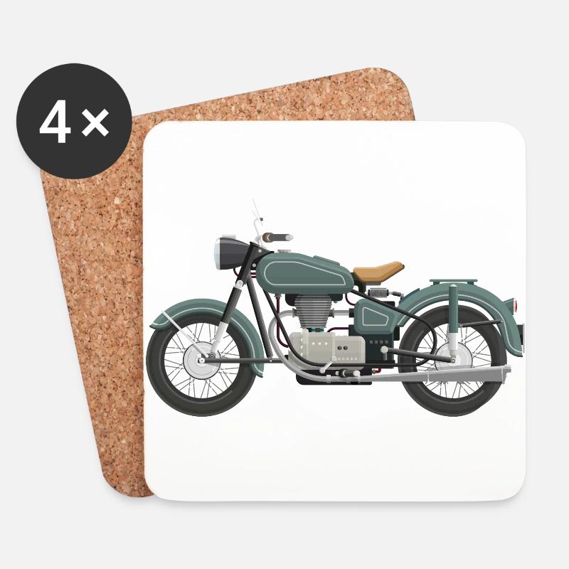 Motorrad - Untersetzer (4er-Set) - Weiß