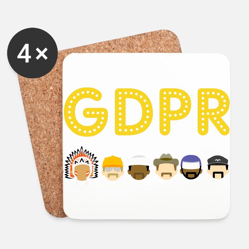 GDPR - Coasters (set of 4) - white
