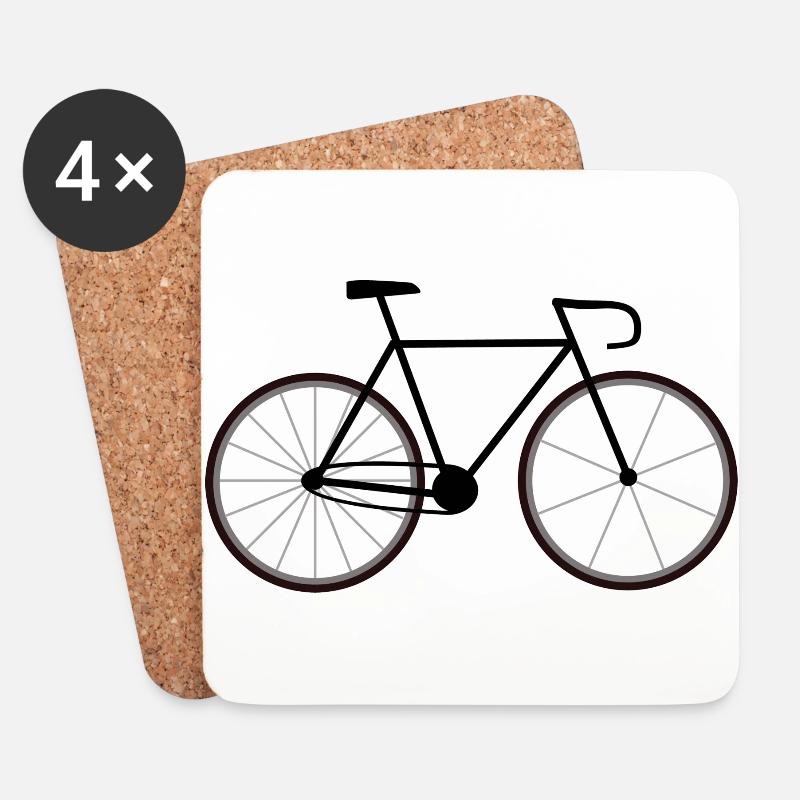 Rennrad schwarz Fixie - Untersetzer (4er-Set) - Weiß