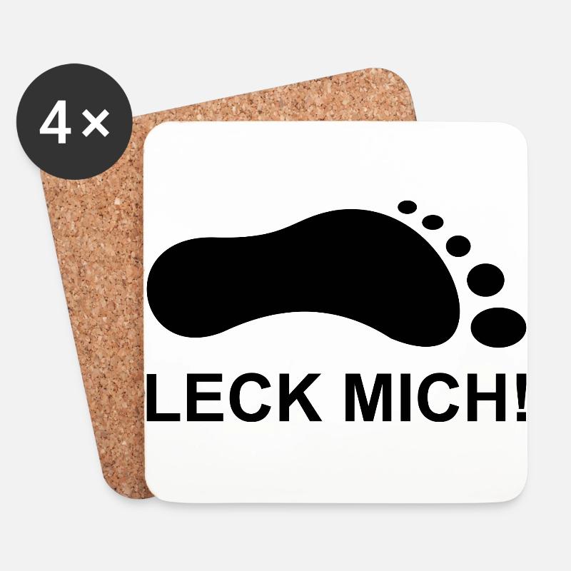Fuß Leck Geschenk Idee - Untersetzer (4er-Set) - Weiß