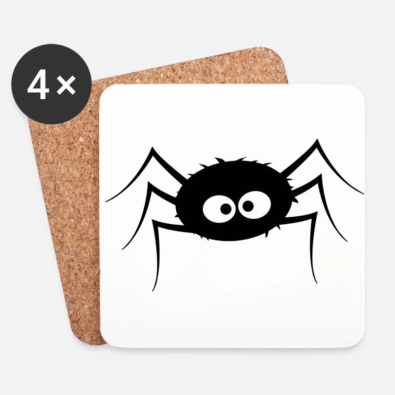 Spinne - Untersetzer (4er-Set) - Weiß