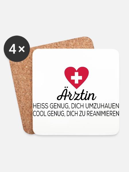 Ärztin - Untersetzer (4er-Set) - Weiß