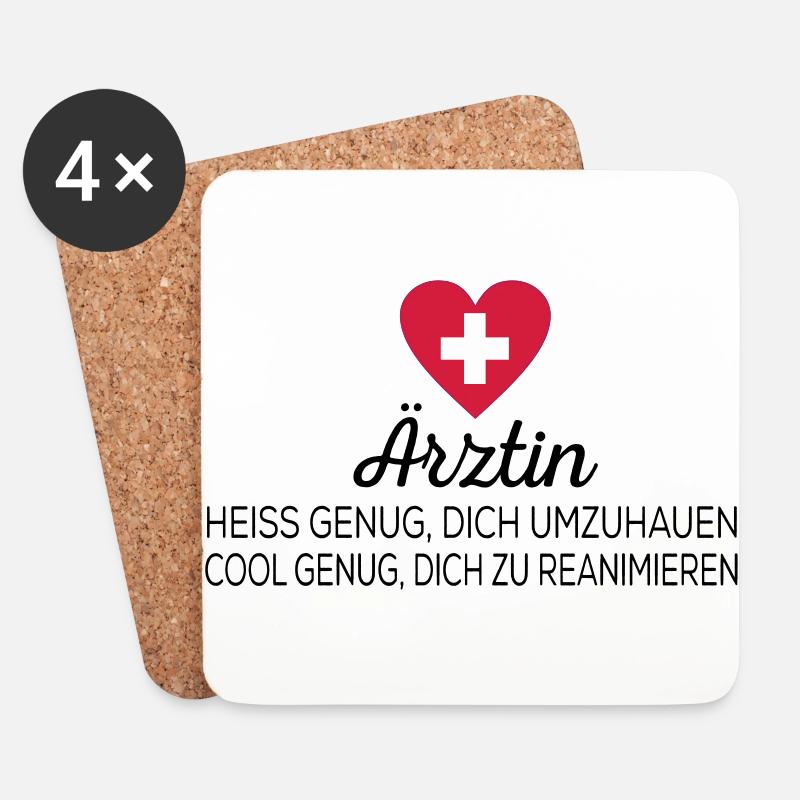 Ärztin - Untersetzer (4er-Set) - Weiß