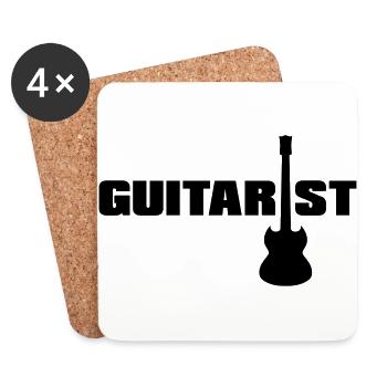 Guitarist - Dessous de verre (lot de 4) - blanc - Devant