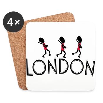London_text_Qurards - Untersetzer (4er-Set) - Weiß - Vorne