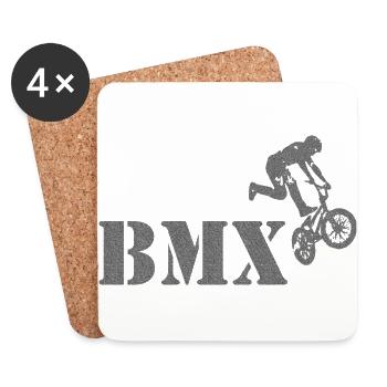 Vélo BMX - Dessous de verre (lot de 4) - blanc - Devant