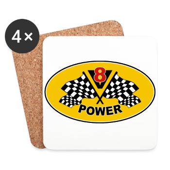 V8 Engine - Dessous de verre (lot de 4) - blanc - Devant