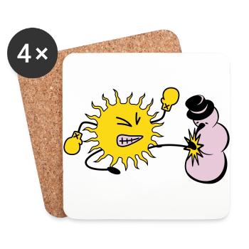 sonne kickt schneemann - Untersetzer (4er-Set) - Weiß - Vorne
