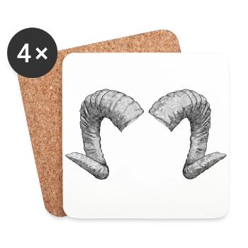 widder horn - Untersetzer (4er-Set) - Weiß - Vorne