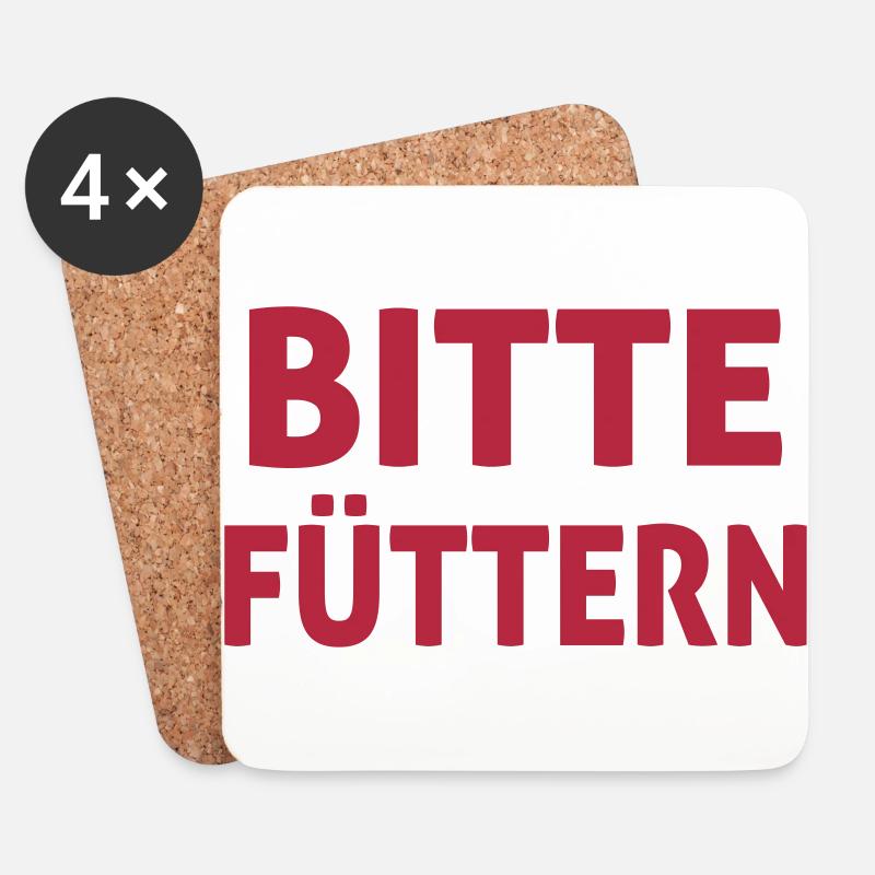 Bitte Füttern - Untersetzer (4er-Set) - Weiß