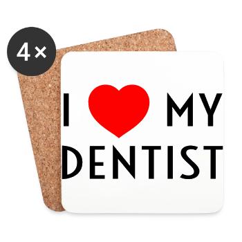 I Love My Dentist I Heart My Dentist Girlfriend - Coasters (set of 4) - white - Front