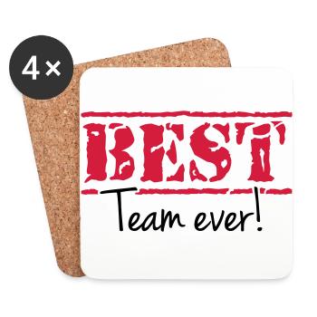 BEST Team ever, any colours, any sports - Untersetzer (4er-Set) - Weiß - Vorne