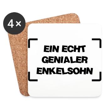 Enkel / Enkelin / Enkelsohn / Oma / Opa - Untersetzer (4er-Set) - Weiß - Vorne