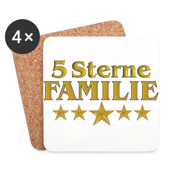 Vom Grafik Designer--- 5 Sterne Familie - Untersetzer (4er-Set) - Weiß - Vorne