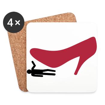 Shoe stepping on man - Untersetzer (4er-Set) - Weiß - Vorne