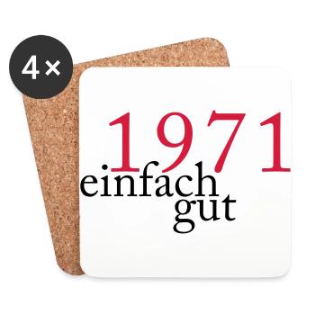 50. Geburtstag Geboren Jahrgang 1971 einfach gut - Untersetzer (4er-Set) - Weiß - Vorne