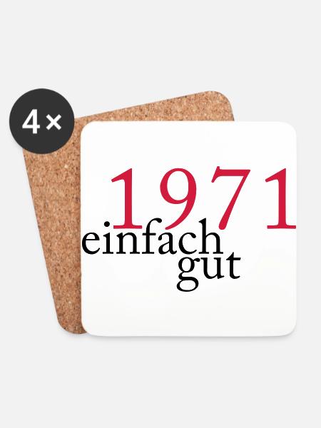 50. Geburtstag Geboren Jahrgang 1971 einfach gut - Untersetzer (4er-Set) - Weiß