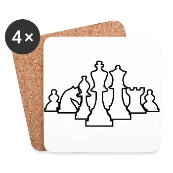 schach - Untersetzer (4er-Set) - Weiß - Vorne
