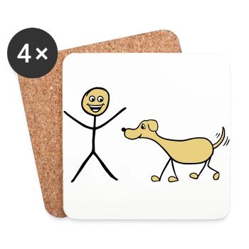 Me and Dog - Dessous de verre (lot de 4) - blanc - Devant