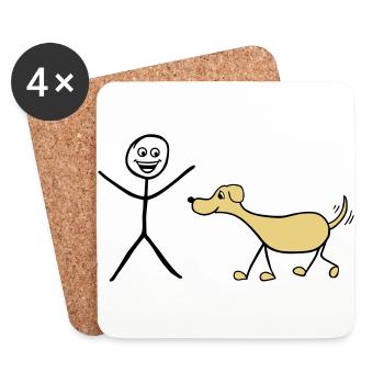 Me and Dog - Dessous de verre (lot de 4) - blanc - Devant