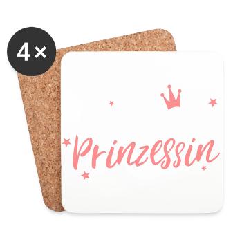 Ich bin eine Prinzessin Partnershirt - Untersetzer (4er-Set) - Weiß - Vorne