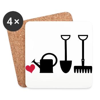 Gärtnerherz2 - Coasters (set of 4) - white - Front