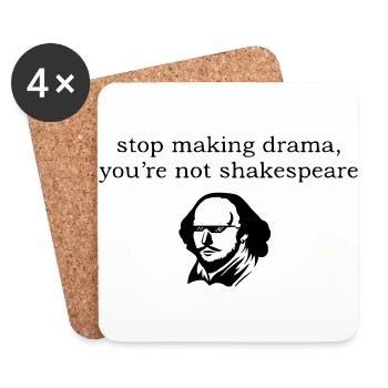 shakespeare drama - badass design - Coasters (set of 4) - white - Front