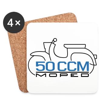 Moped Schwalbe 50 ccm Emblem - Untersetzer (4er-Set) - Weiß - Vorne